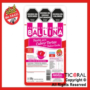 COBERTURA PARA TORTA 1/2K COLOR ROJO BALLINA x 1